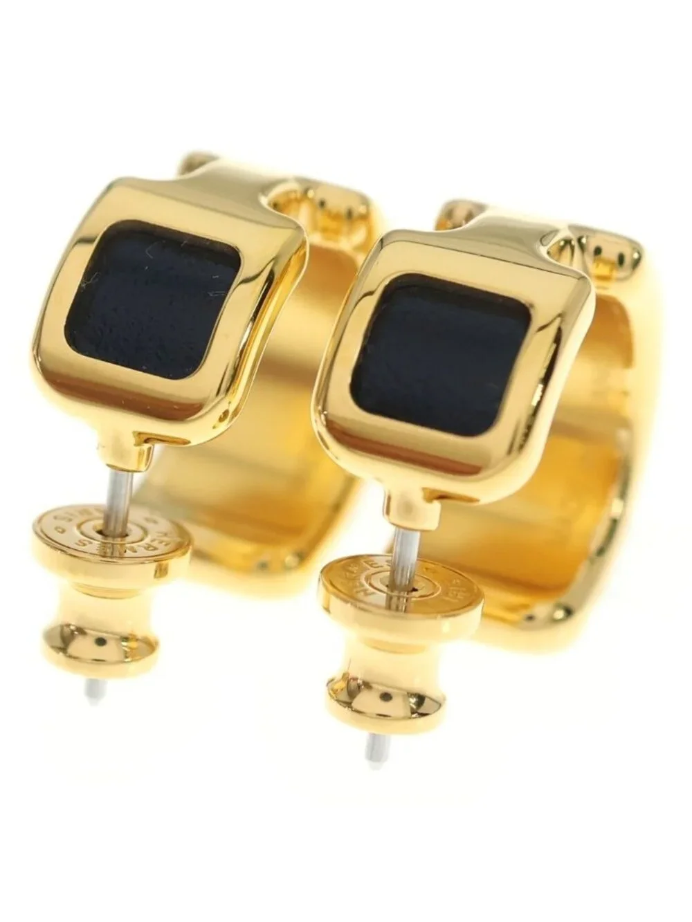 Hermes Olympe PM Earrings Black Gold
